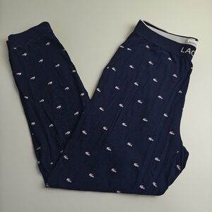 Lacoste Men's Dark Blue lounge pants with Pink Accents